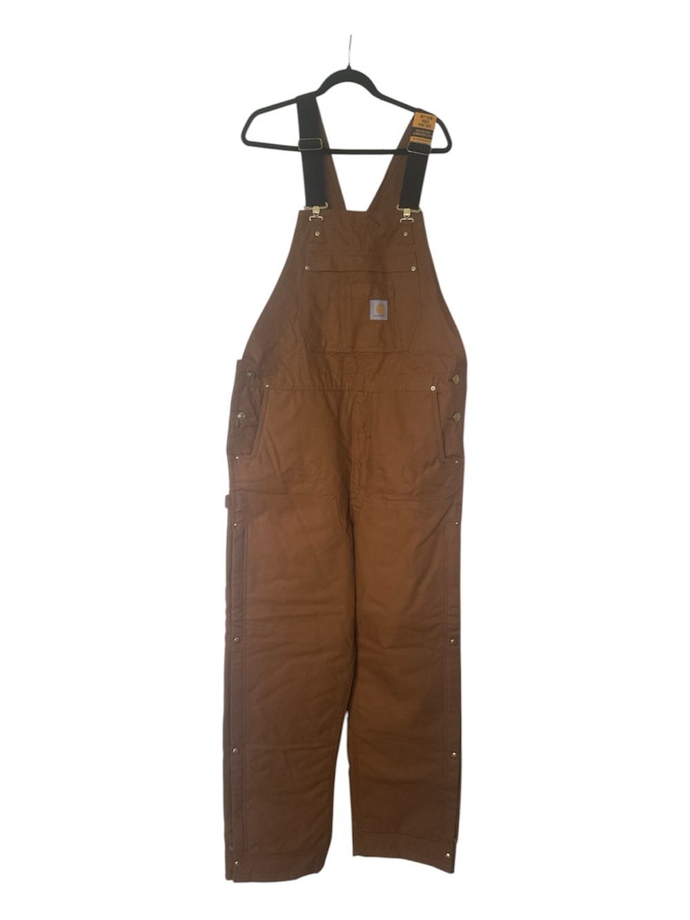Carhartt Men’s Loose Fit Firm Duck Insulated Bib Brown Overalls